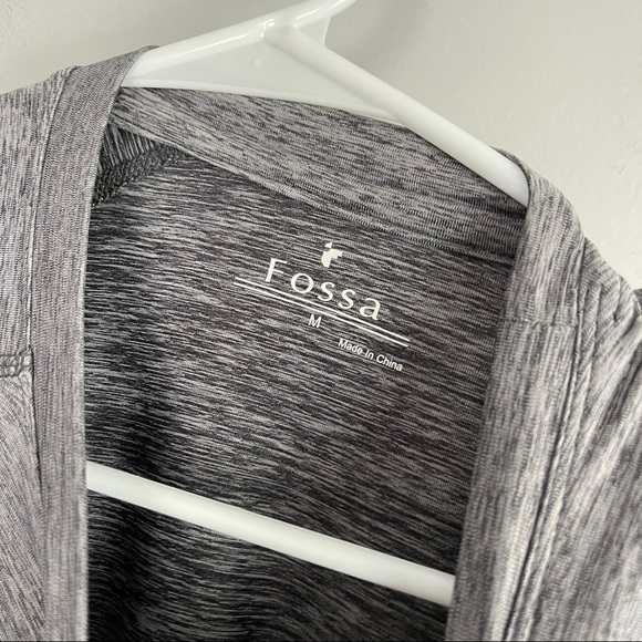 NWT FOSSA athletic jersey knit top grey space dye - Picture 5 of 8